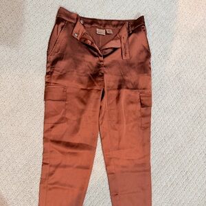 Sleek Brown Satin Pants